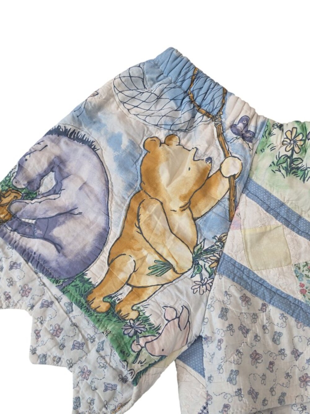 DIY Disney Patchwork-Style Handmade Winnie The Pooh Shorts With Scalloped Hem S - Picture 5 of 5